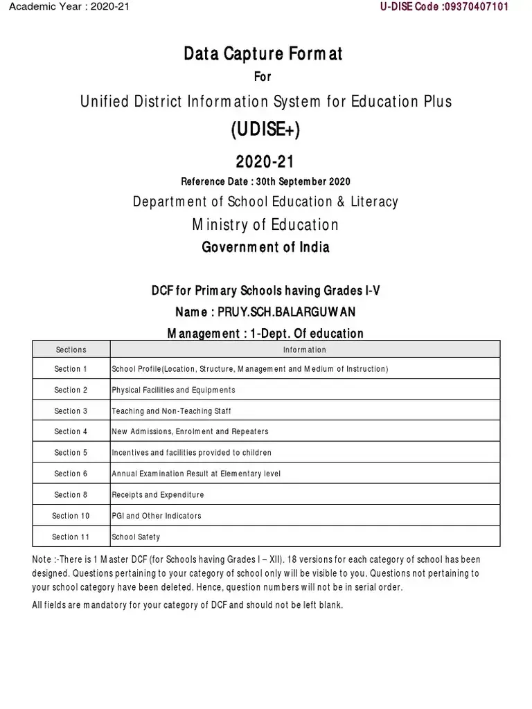 udise plus student module 2024-25